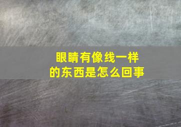 眼睛有像线一样的东西是怎么回事