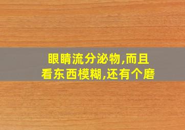 眼睛流分泌物,而且看东西模糊,还有个磨