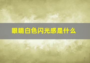 眼睛白色闪光感是什么