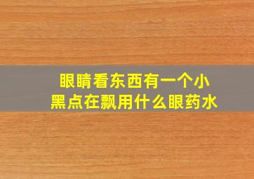 眼睛看东西有一个小黑点在飘用什么眼药水