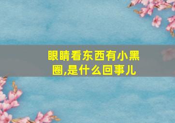 眼睛看东西有小黑圈,是什么回事儿