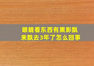 眼睛看东西有黑影飘来飘去3年了怎么回事