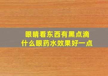 眼睛看东西有黑点滴什么眼药水效果好一点