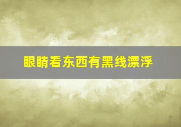 眼睛看东西有黑线漂浮