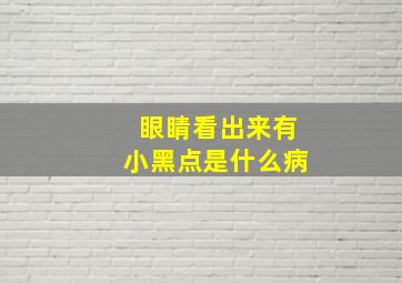 眼睛看出来有小黑点是什么病