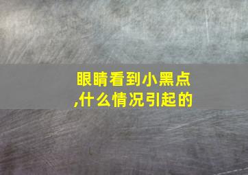 眼睛看到小黑点,什么情况引起的