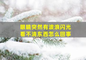 眼睛突然有波浪闪光看不清东西怎么回事