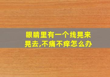 眼睛里有一个线晃来晃去,不痛不痒怎么办