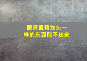 眼睛里有线头一样的东西取不出来