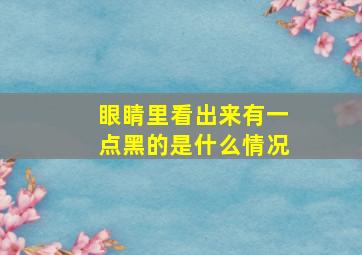 眼睛里看出来有一点黑的是什么情况