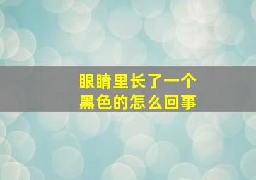 眼睛里长了一个黑色的怎么回事