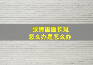 眼睛里面长斑怎么办是怎么办