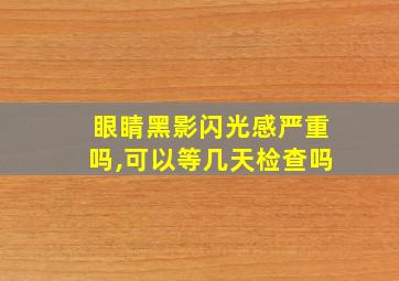 眼睛黑影闪光感严重吗,可以等几天检查吗