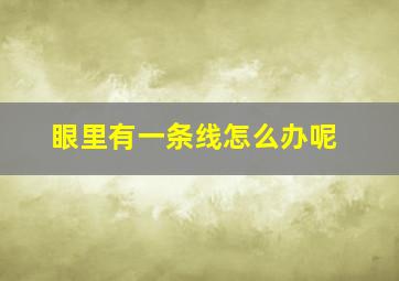 眼里有一条线怎么办呢