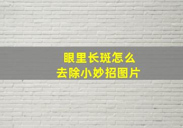 眼里长斑怎么去除小妙招图片