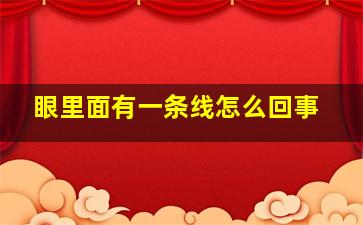 眼里面有一条线怎么回事