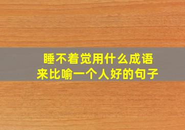 睡不着觉用什么成语来比喻一个人好的句子