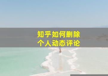 知乎如何删除个人动态评论