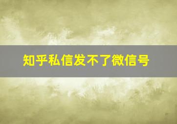 知乎私信发不了微信号