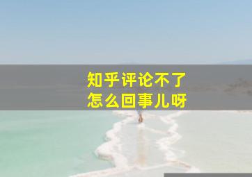 知乎评论不了怎么回事儿呀