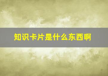 知识卡片是什么东西啊