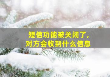 短信功能被关闭了,对方会收到什么信息