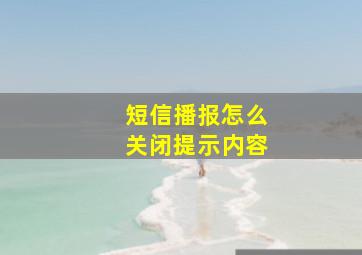 短信播报怎么关闭提示内容