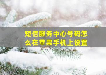 短信服务中心号码怎么在苹果手机上设置