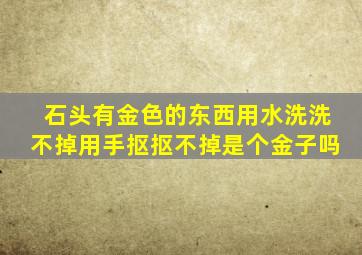 石头有金色的东西用水洗洗不掉用手抠抠不掉是个金子吗