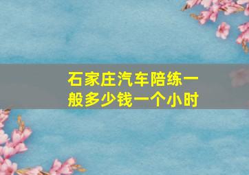 石家庄汽车陪练一般多少钱一个小时