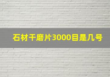 石材干磨片3000目是几号