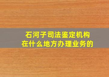 石河子司法鉴定机构在什么地方办理业务的