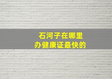 石河子在哪里办健康证最快的