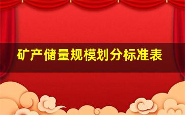 矿产储量规模划分标准表