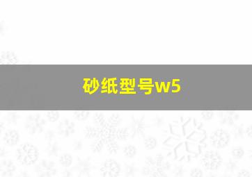 砂纸型号w5