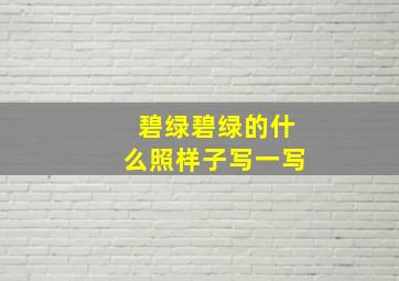 碧绿碧绿的什么照样子写一写