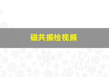 磁共振检视频