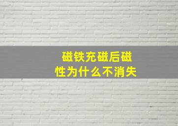 磁铁充磁后磁性为什么不消失