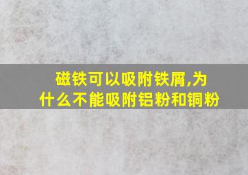 磁铁可以吸附铁屑,为什么不能吸附铝粉和铜粉