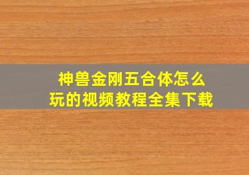 神兽金刚五合体怎么玩的视频教程全集下载