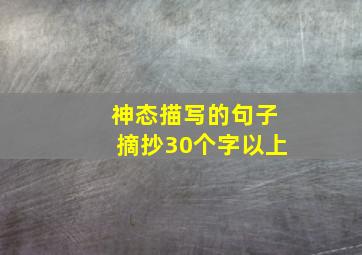 神态描写的句子摘抄30个字以上