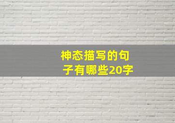 神态描写的句子有哪些20字