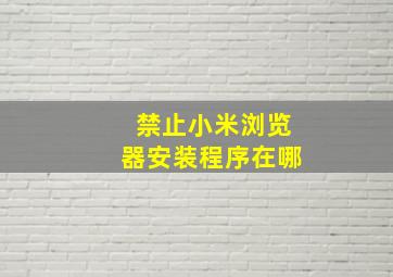 禁止小米浏览器安装程序在哪