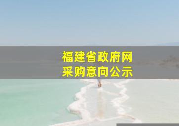 福建省政府网采购意向公示