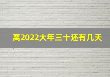 离2022大年三十还有几天