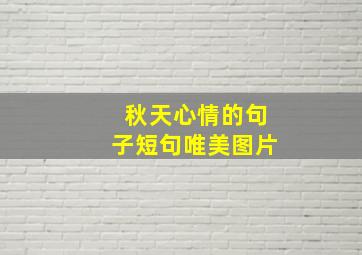 秋天心情的句子短句唯美图片