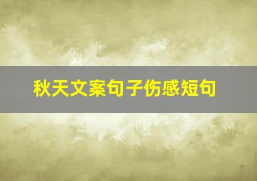 秋天文案句子伤感短句