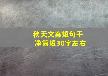 秋天文案短句干净简短30字左右