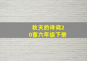 秋天的诗词20首六年级下册