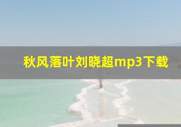 秋风落叶刘晓超mp3下载